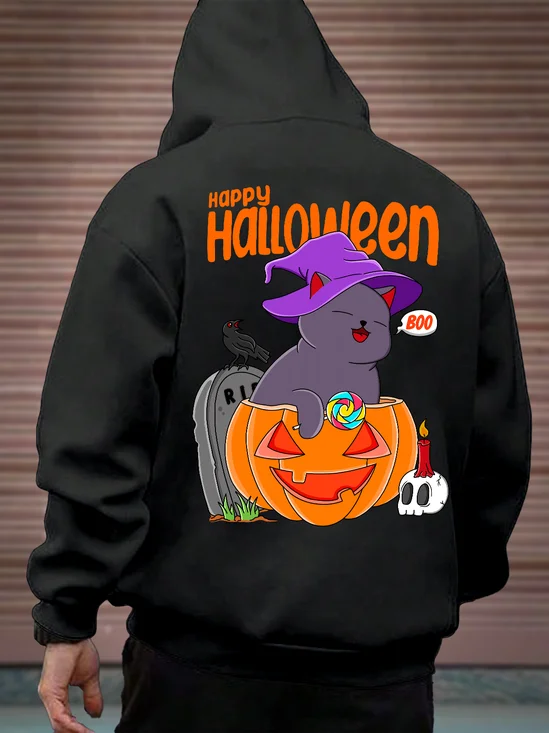 Hardaddy X Kimprut Imut Halloween Ghost Cat Pumpkin Hoodie Sweatshirt