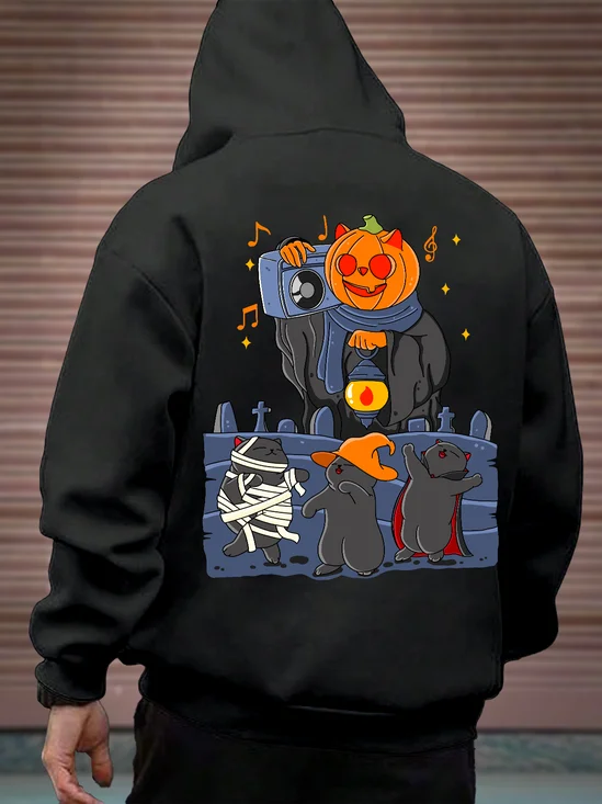 Hardaddy X Kimprut Imut Halloween Ghost Cat Pumpkin Hoodie Sweatshirt