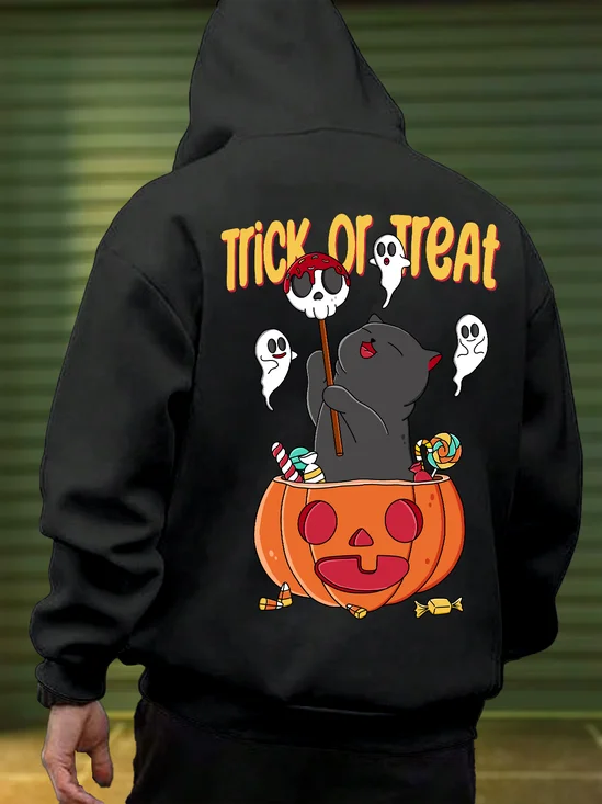 Hardaddy X Kimprut Imut Halloween Ghost Cat Pumpkin Hoodie Sweatshirt