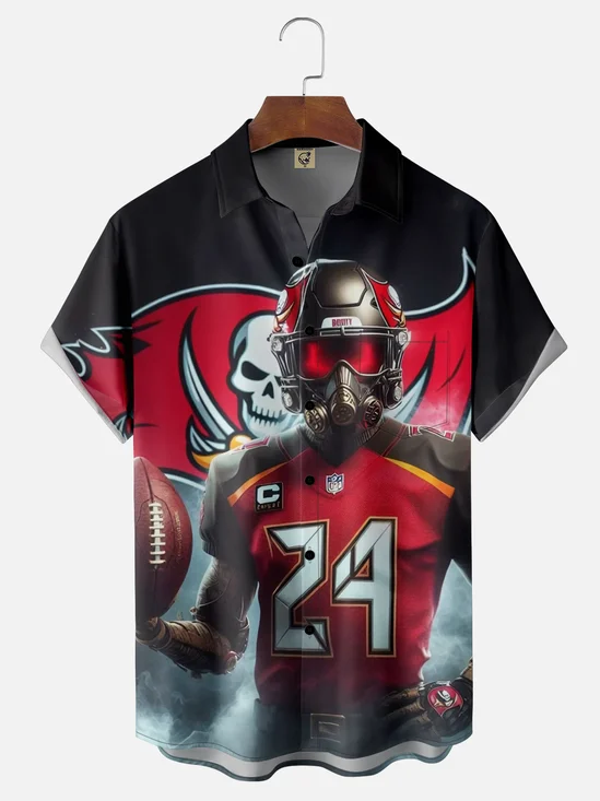 Moisture-Wicking Tampa Bay Buccaneers Chest Pocket Hawaiian Shirt
