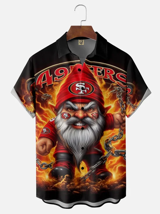 Moisture-Wicking San Francisco 49ers Chest Pocket Hawaiian Shirt
