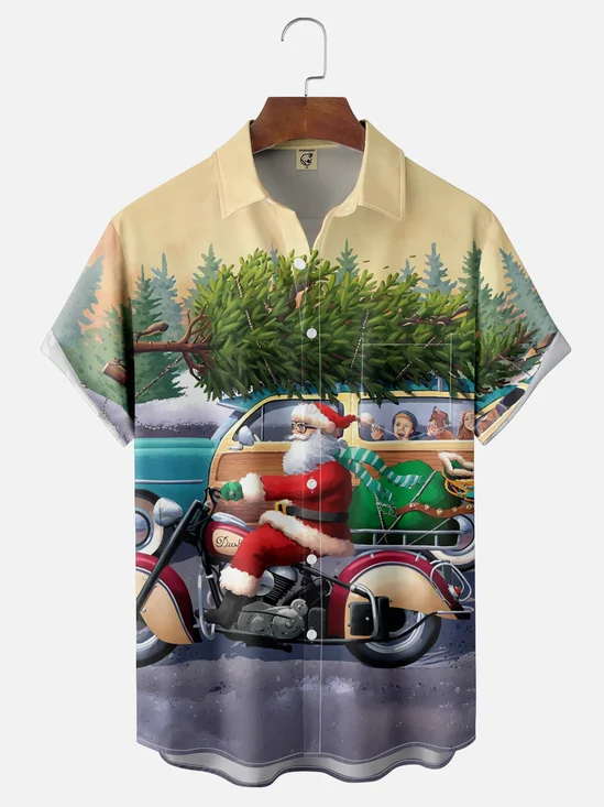 Moisture-Wicking A Christmas Story Santa Chest Pocket Hawaiian Shirt