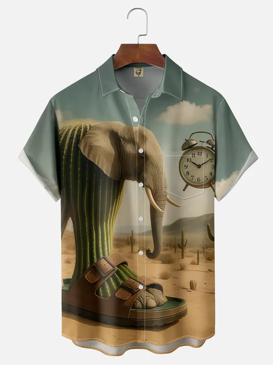 Moisture-wicking Fun "Lirili Larila" Edgy Chest Pocket Casual Shirt