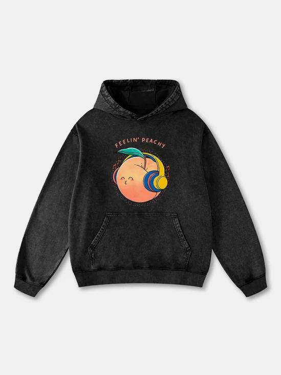 Hardaddy x Kimprut Imut Peach Headphones Musical Notes Hoodie Sweatshirt