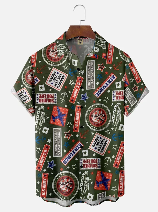 Moisture-wicking Veterans Day Air Force Chest Pocket Casual Shirt