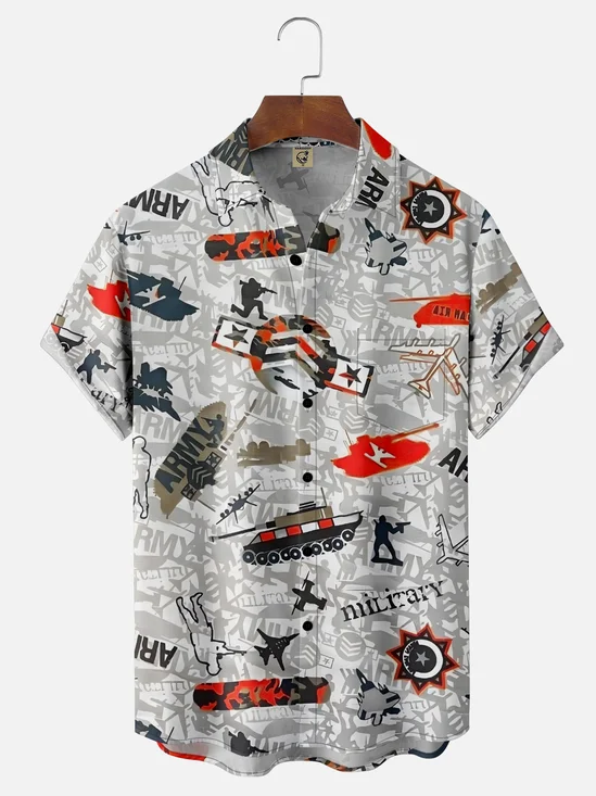 Moisture-wicking U.S. Army Navy Air Force Military Chest Pocket Casual Shirt