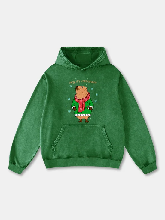 Hardaddy x Kimprut Imut Christmas Capybara Snowflake Hoodie Sweatshirt