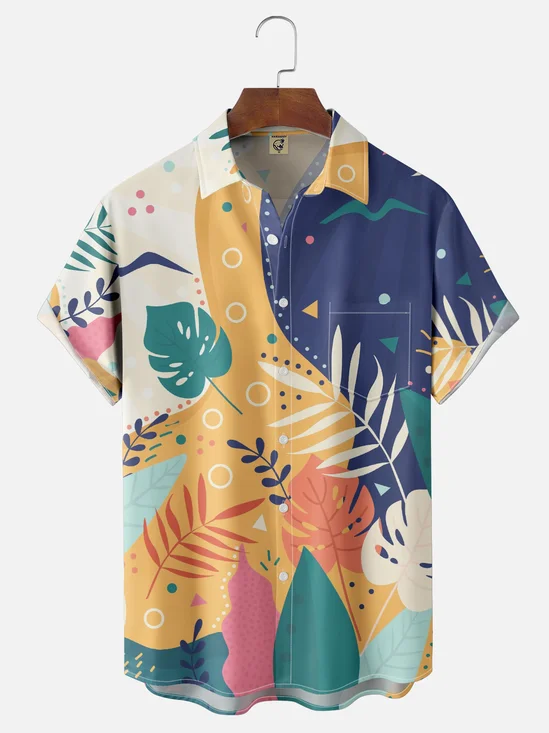 Hardaddy X Valentina Bjekovic Moisture-wicking Beach Tropical Chest Pocket Hawaiian Shirt