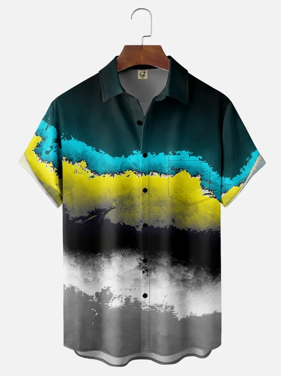 Hardaddy X Valentina Bjekovic Moisture-wicking Color Block Chest Pocket Casual Shirt
