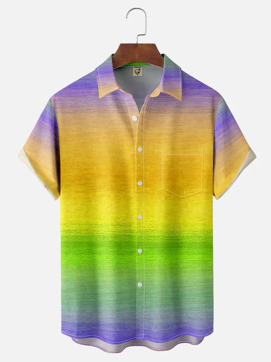 Hardaddy X Valentina Bjekovic Moisture-wicking Gradient Color Chest Pocket Casual Shirt