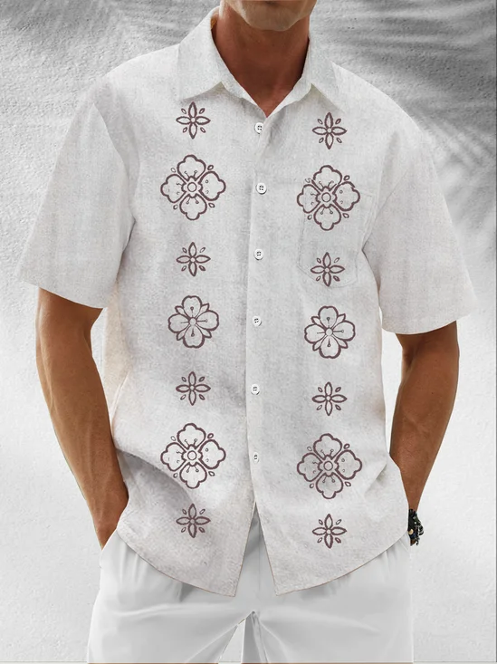 Hardaddy X Eduely Moisture Wicking Floral Chest Pocket Hawaiian Shirt