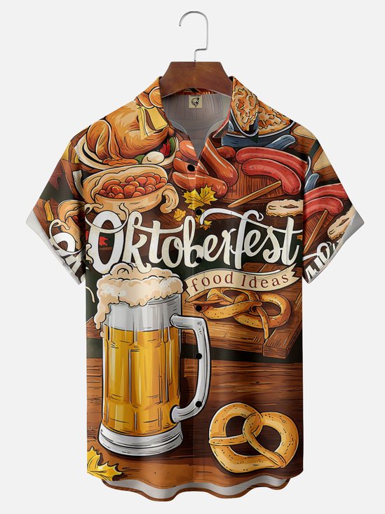 Moisture Wicking Oktoberfest Chest Pocket Hawaiian Shirt