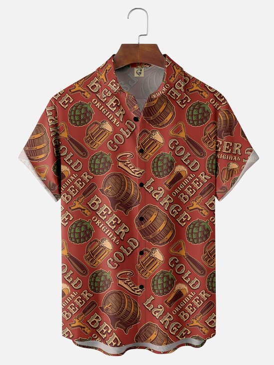Moisture Wicking Oktoberfest Chest Pocket Hawaiian Shirt