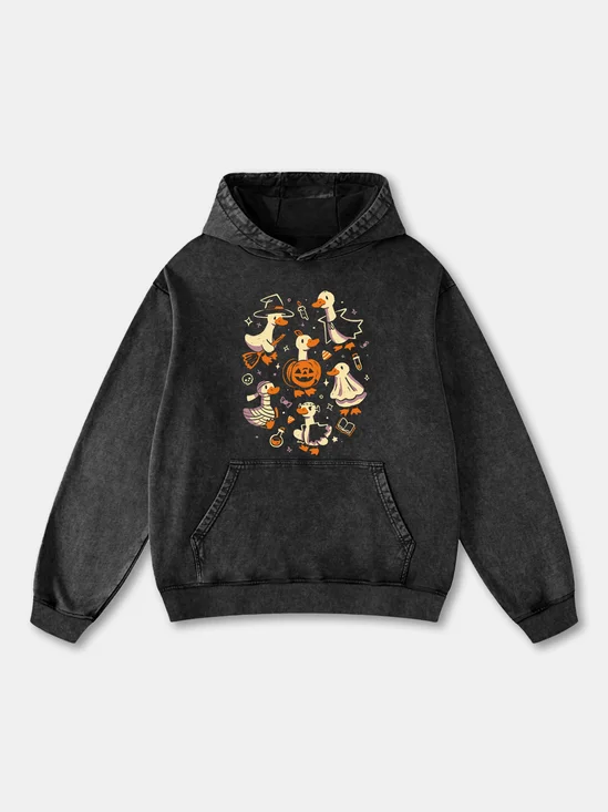 Hardaddy x Eduely Halloween Canada Goose Broom Pumpkin Hoodie Sweatshirt