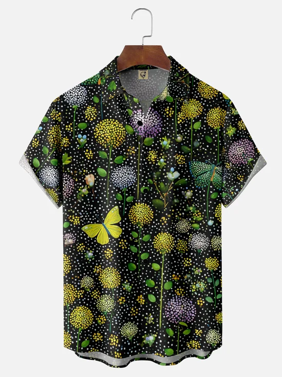 Hardaddy X Neika Moisture-wicking Floral Chest Pocket Hawaiian Shirt