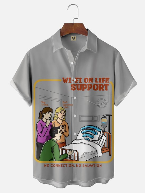 Hardaddy X Kimprut Imut Moisture-wicking Cartoon Chest Pocket Casual Shirt