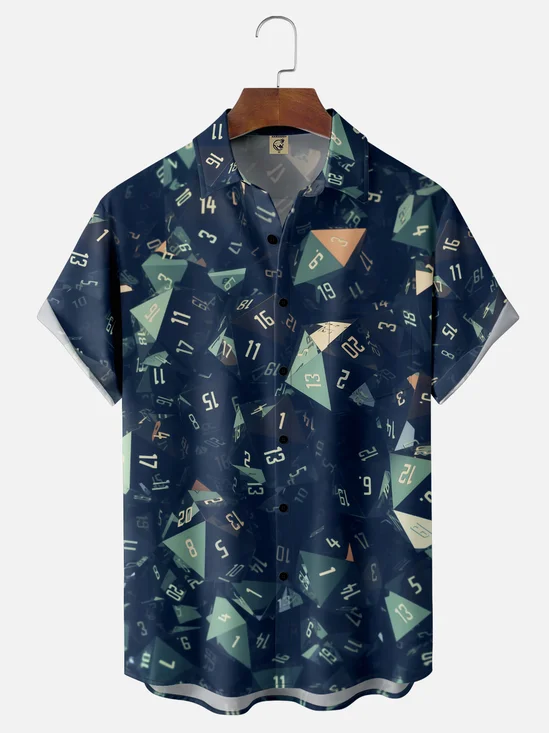Moisture-wicking Dice Board Game Geek Chest Pocket Casual Shirt