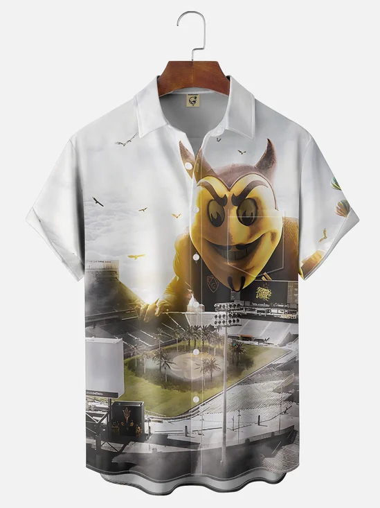 Moisture Wicking Football Arizona State Sun Devils Chest Pocket Hawaii Shirt
