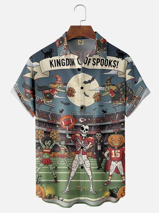Moisture Wicking Football Kansas City Chiefs Chest Pocket Hawaiian Shirt
