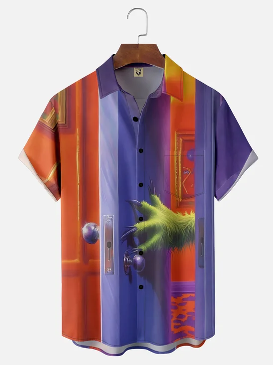 Moisture Wicking Christmas Bad Hare Day Hare-y Chest Pocket Hawaiian Shirt