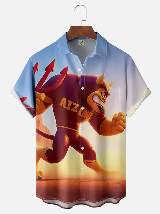 Moisture Wicking Football Arizona State Sun Devils Chest Pocket Hawaii Shirt