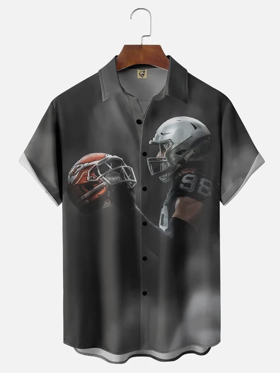 Moisture Wicking Las Vegas Raiders Football Chest Pocket Hawaiian Shirt