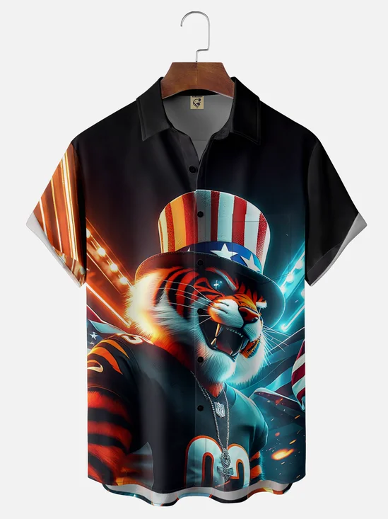 Moisture Wicking Cincinnati Bengals Football Chest Pocket Hawaiian Shirt