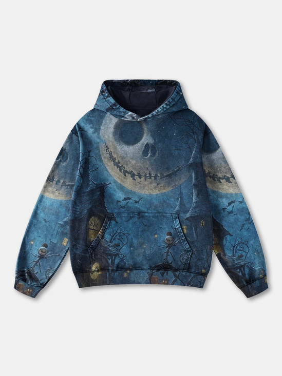 Halloween Gradient Abstract Ghost Castle Hoodie Sweatshirt