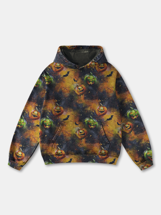 Gradient Pumpkin Bat Hoodie Sweatshirt