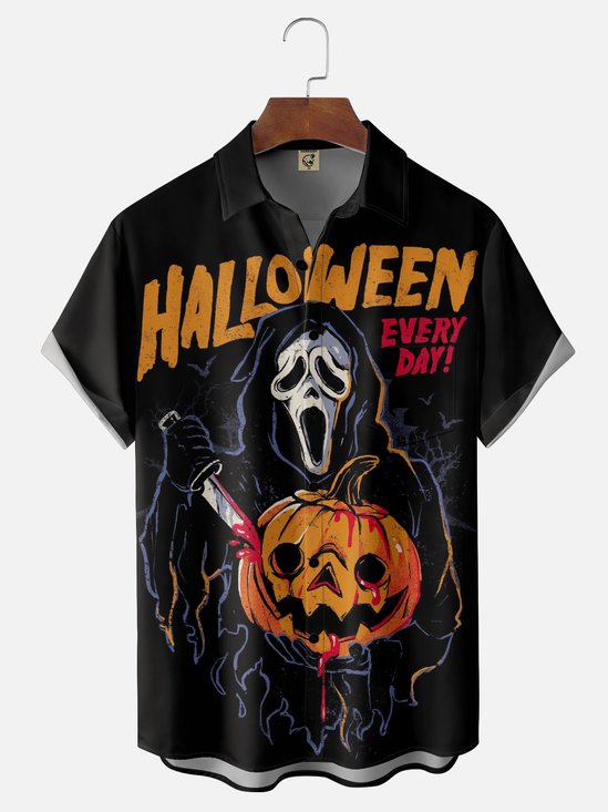 Hardaddy X Eduely Moisture-wicking Halloween Ghost Chest Pocket Holiday Shirt