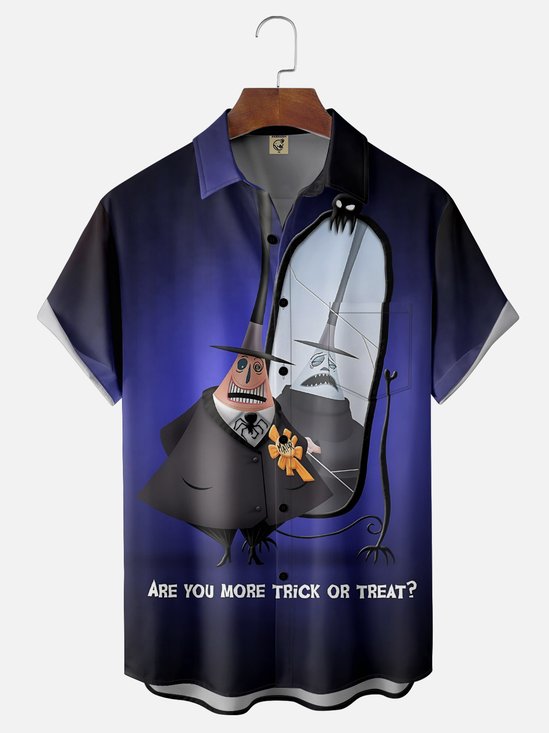 Moisture Wicking Christmas - Halloween Mayor Chest Pocket Hawaiian Shirt