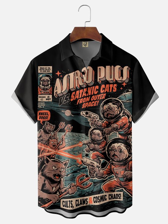 Hardaddy X Eduely Moisture-wicking Space War Chest Pocket Casual Shirt