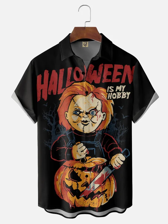 Hardaddy X Eduely Moisture-wicking Halloween Ghost Doll Chest Pocket Holiday Shirt