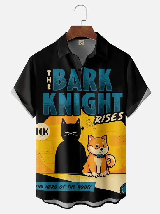 Hardaddy X Eduely Moisture-wicking Bat Cat Chest Pocket Holiday Shirt