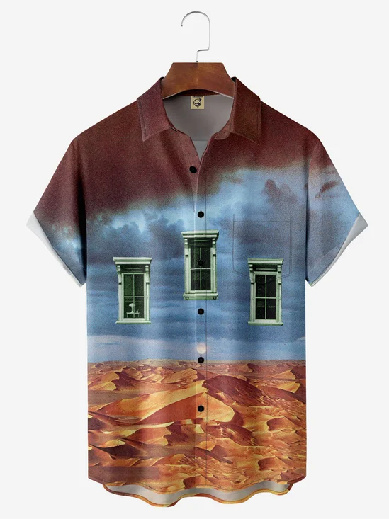 Hardaddy X Lara Rouse Moisture-wicking Desert Window Chest Pocket Hawalian Shirt