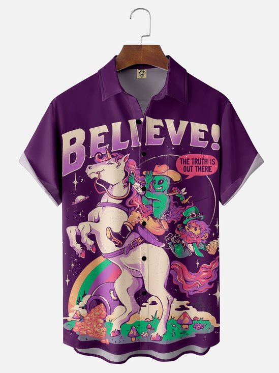 Hardaddy X Eduely Moisture-wicking Western Alien Chest Pocket Casual Shirt