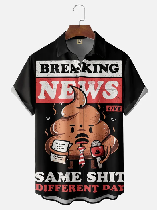 Hardaddy X Eduely Moisture-wicking Same Shit Different Day Chest Pocket Casual Shirt