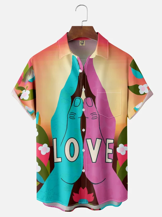 Hardaddy X Vakseen Moisture-wicking LOVE Chest Pocket Casual Shirt