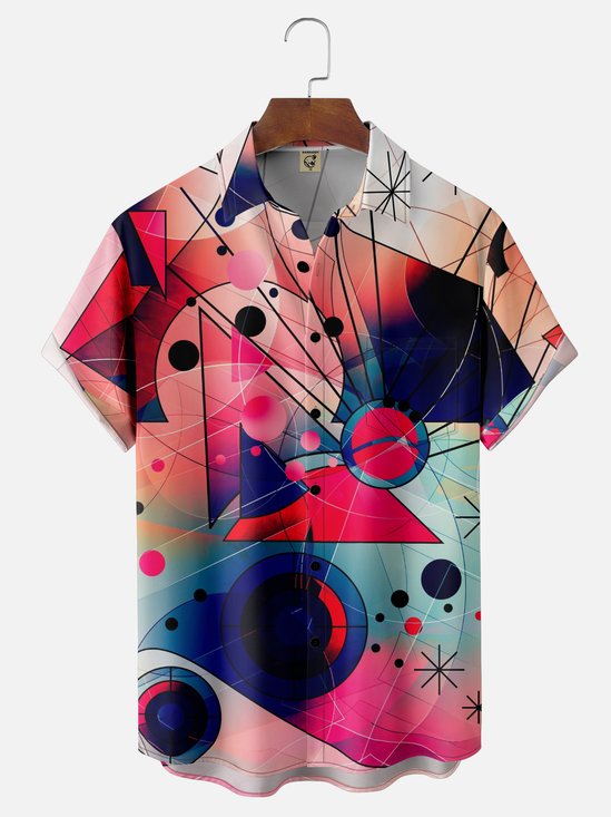 Hardaddy X Clemens Niewoehner Moisture Wicking Abstract Geometric Chest Pocket Hawaiian Shirt
