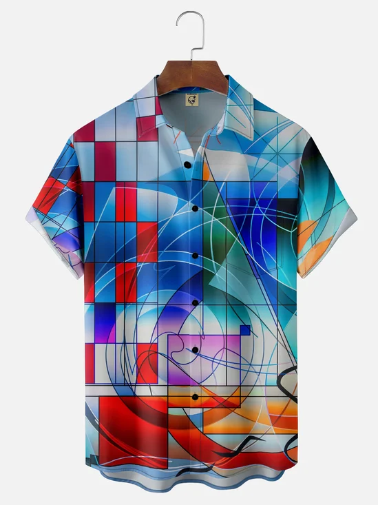Hardaddy X Clemens Niewoehner Moisture-wicking Geomatric Chest Pocket Casual Shirt