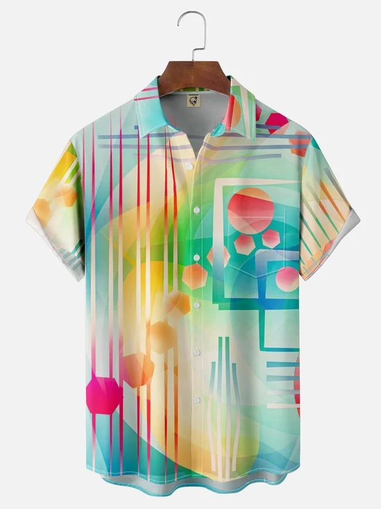 Hardaddy X Clemens Niewoehner Moisture-wicking Geomatric Chest Pocket Casual Shirt
