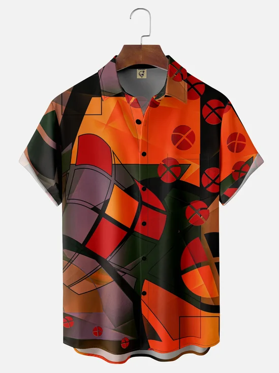 Hardaddy X Clemens Niewoehner Moisture-wicking Geomatric Chest Pocket Casual Shirt