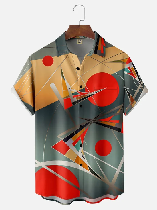 Hardaddy x Clemens Niewoehner Moisture-wicking Abstract Painting Art Chest Pocket Casual Shirt