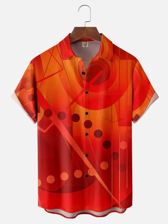 Hardaddy X Clemens Niewoehner Moisture-wicking Geomatric Chest Pocket Casual Shirt