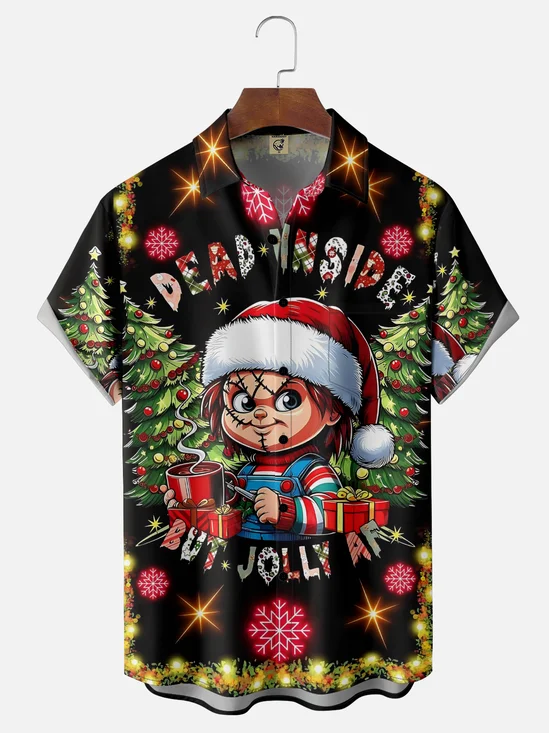 Moisture-wicking Christmas Ghost Baby Chest Pocket Holiday Shirt