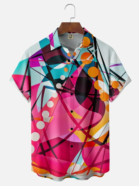 Hardaddy X Clemens Niewoehner Moisture-wicking Geomatric Chest Pocket Casual Shirt