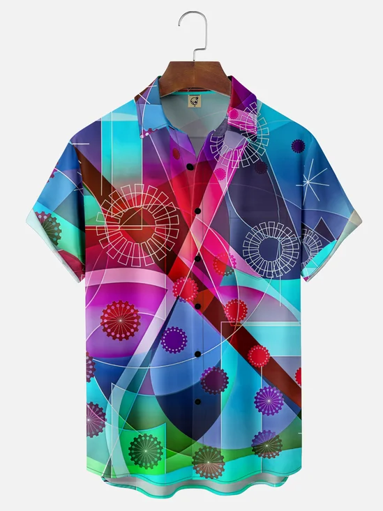 Hardaddy X Clemens Niewoehner Moisture-wicking Geomatric Chest Pocket Casual Shirt