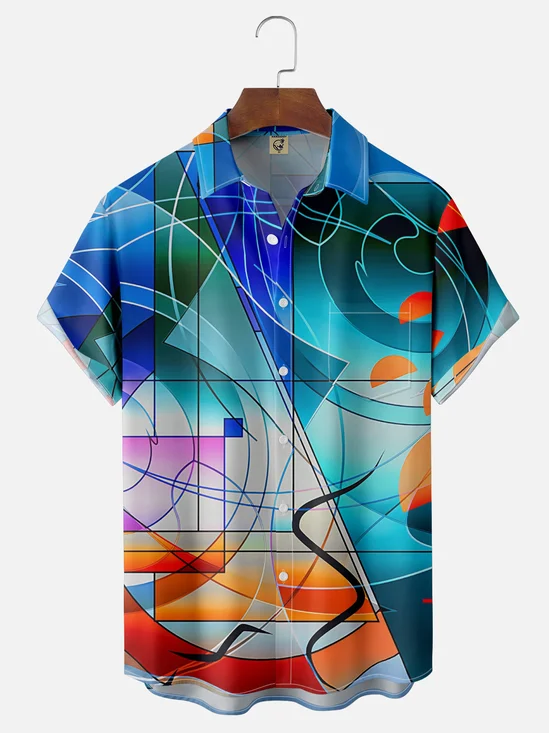 Hardaddy x Clemens Niewoehner Moisture-wicking Abstract Painting Art Chest Pocket Casual Shirt
