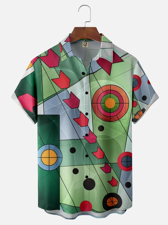 Hardaddy X Clemens Niewoehner Moisture-wicking Geomatric Chest Pocket Casual Shirt