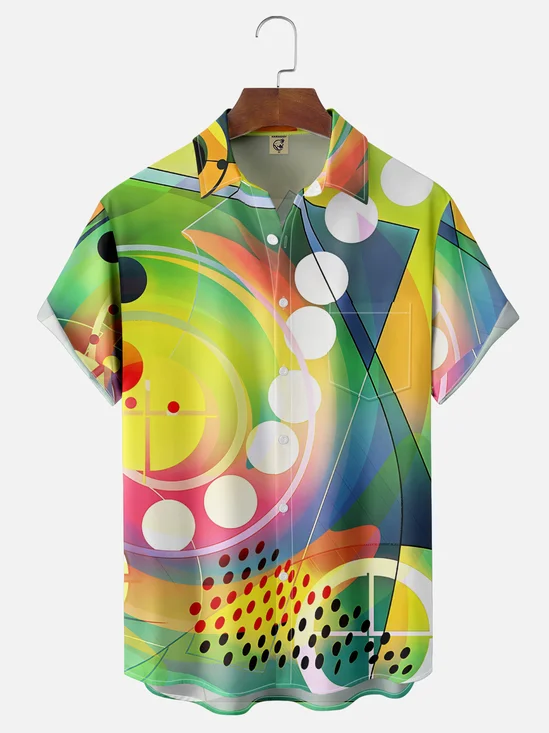 Hardaddy x Clemens Niewoehner Moisture-wicking Abstract Painting Art Chest Pocket Casual Shirt